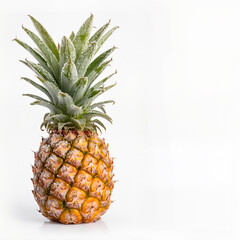 Fototapeta premium Fresh pineapple stands in solitude against a bright backdrop