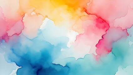 Vibrant Watercolor Abstract Background with Fluid Shapes and Dreamy Pastel Colors for Creative Projects