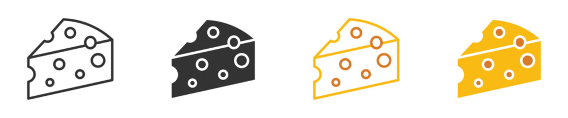 Cheese Wedge icon set, piece slice cheese icon for menu, design restaurant, cafe , vector illustration . 