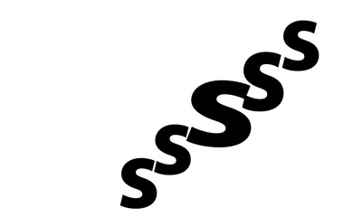 Question mark symbol, Abstract Snake Made of Letter S Shapes