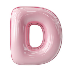 A pink letter D is shown on a white background