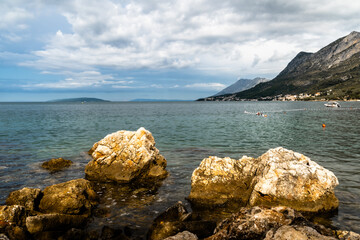 Croatia beach  in Gradac, Makarska riviera, Dalmatia region of Croatia