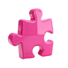 A pink puzzle piece with a hole in the middle