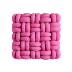 A pink object with a pattern of pink balls