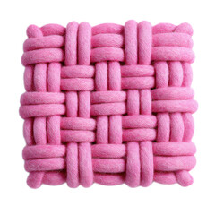 A pink object with a pink and white pattern