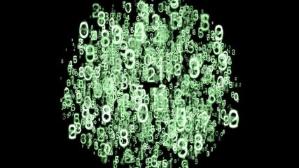 Abstract Digital Numbers Matrix Background – Data Stream Animation.
Camera moves through a dynamic animation of glowing green numbers symbolizing data flow, digital code, and cyber technology. - Powered by Adobe