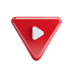A red triangle with a white arrow pointing to the right