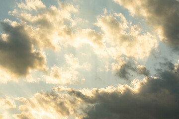 sun rays and clouds