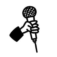 microphone and hand png outline, cute cartoon handdraw clipart kids doodle element hand drawn doodle, handwriting clipart, kawaii kids drawing, funny character, childlike sketch, handwritten words,
