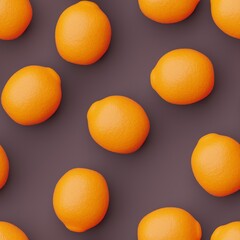 Seamless pattern from oranges on charcoal background. Top flat view