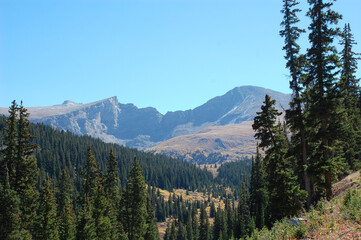 Mount Bierstadt scenic view along the Guanella Pass Scenic Byway in Colorado, USA