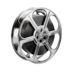 Obraz premium A silver wheel with a black rim