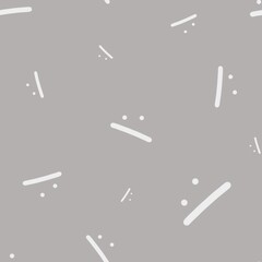 Pattern consisting of moody smile made seamless in white color on smokey gray background