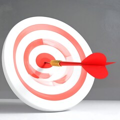 Red dart embedded in a white target