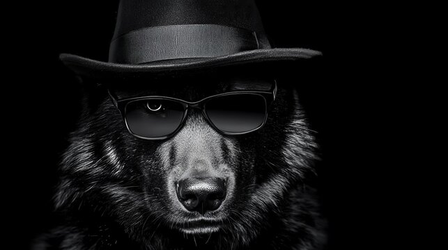 A stylish dog wearing sunglasses and a hat exudes a cool personality, perfect for marketing, social media posts, or humor-themed content, It captures attention with an unexpected, playful vibe,