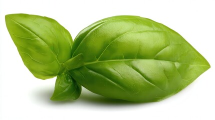 Fresh basil leaves display vibrant green colors and a glossy texture, ideal for food-related articles, culinary blogs, or healthy eating promotions