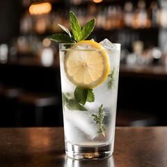 cocktail with lime and mint