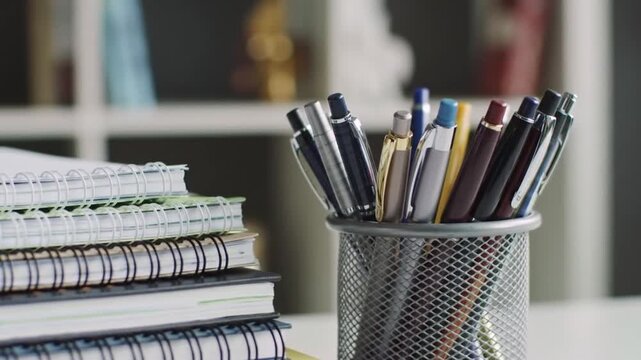 Desk Essentials: Notebooks and Pens for Study and Work