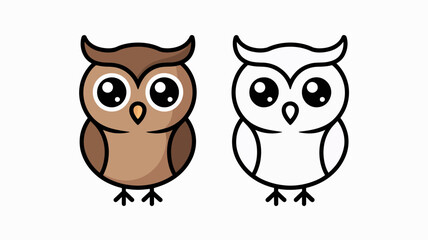Charming cartoon owl vector illustration scalable art for creative projects white background