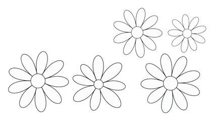 Fototapeta premium Hand drawn daisy flowers vector illustration nature element floral design scalable art white background