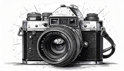 Vintage camera drawing