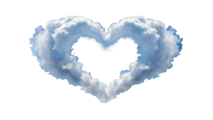 Heart Shaped Cloud Formation Against a Black Background Symbolizing Love and Hope