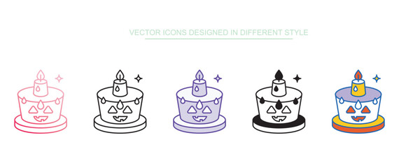 Halloween Cake icon design with white background stock illustration
