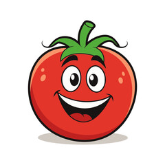 a friendly tomato mascot logo vector illustration