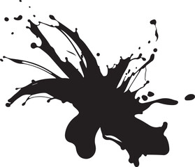 Obraz premium Black ink splash splatter abstract shape vector