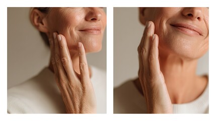 collage of a young woman in a spa
