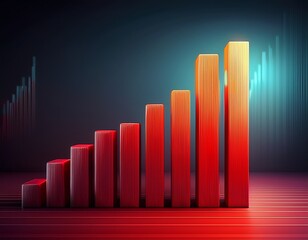 a bar graph with increasing values highlighting one red bar for emphasis