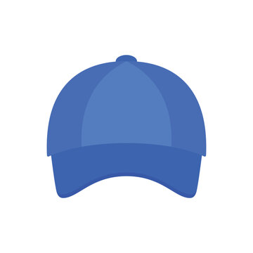 Baseball cap front view flat vector design isolated on white background