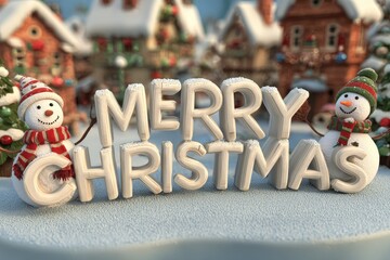 Naklejka premium christmas decoration with snowman