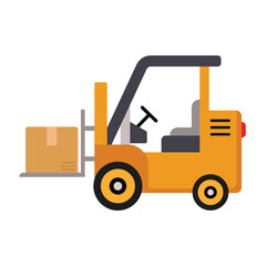 Forklift flat vector illustration on a white background