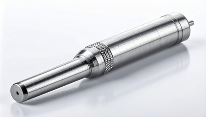 Transducer an industrial ultrasonic converter component isolated on a white background.