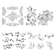 Floral Ornament Design Set – Decorative Vintage Swirl Elements Collection