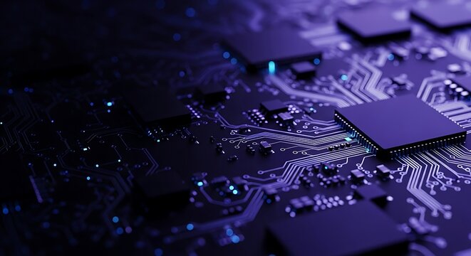 Advanced Microchip Technology and Modern Circuitry Illustrating Digital Innovation