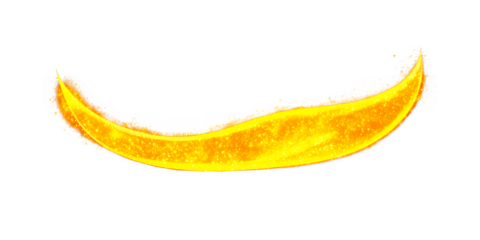 Curved Golden Light Streak With Vibrant Orange Glow And Glittering Particles Across A Dark Transparent Background