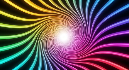 Vibrant Rainbow Swirl Effect Abstract Background Illustration