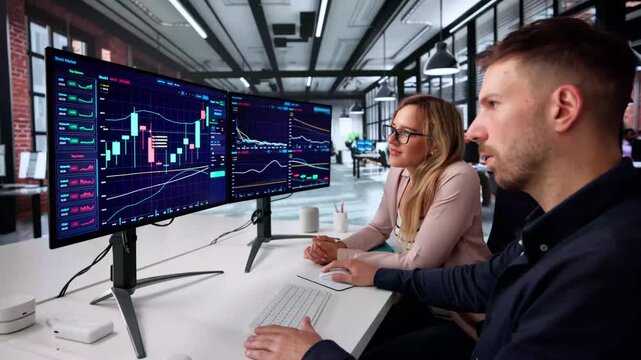 Stock Market Analyst Business Woman - Powered by Adobe