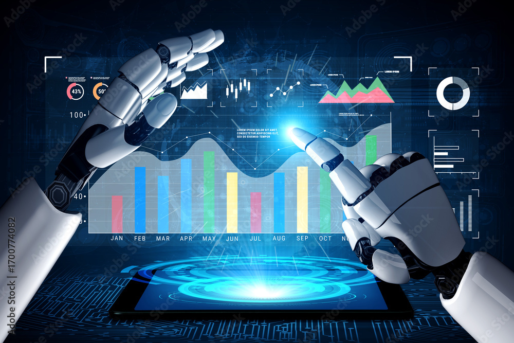 Poster an ai dashboard for business data analysis and performance monitoring. a collection of ai generated 