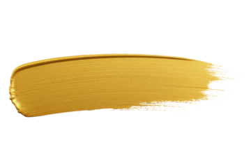 A single stroke of gold paint on a transparent background, ideal for design elements. background removed