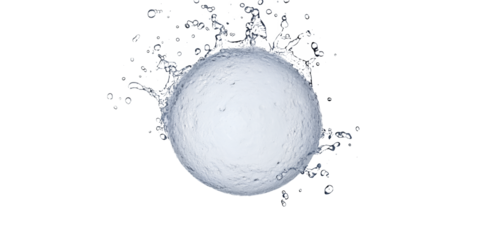 Close up macro shot of a single oval shaped ice crystal with intricate patterns isolated on transparent background