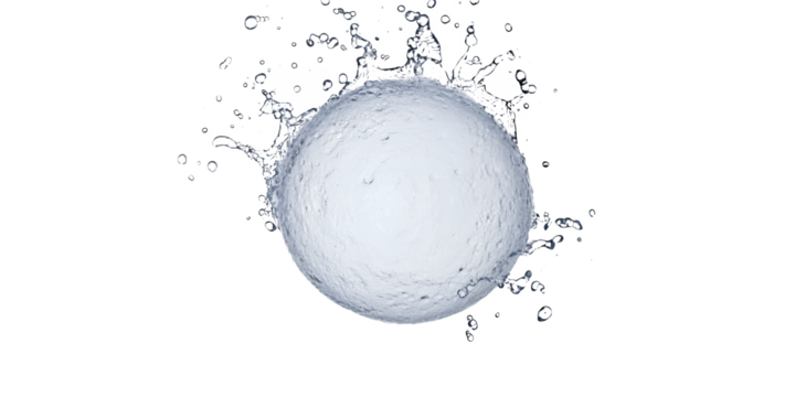 Close up macro shot of a single oval shaped ice crystal with intricate patterns isolated on transparent background