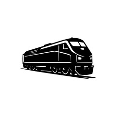 Modern train engine silhouette with sleek lines