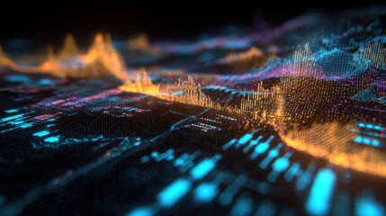 abstract futuristic financial data visualization