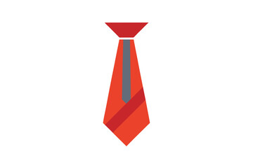 Modern Stylish Red Necktie with Geometric Elements on a White Background
