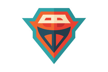 Modern geometric logo design with shield shape and vibrant color scheme