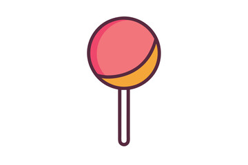 Sweet and Delicious Pink and Yellow Swirled Lollipop on a Stick
