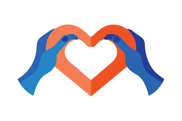 Hands forming heart shape, showing love and caring for someone special